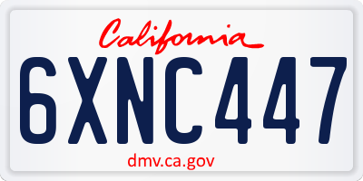 CA license plate 6XNC447