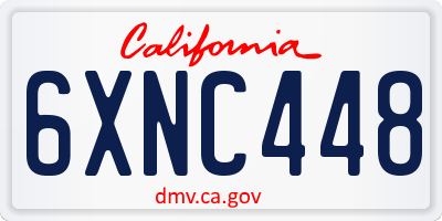 CA license plate 6XNC448