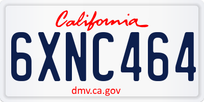 CA license plate 6XNC464