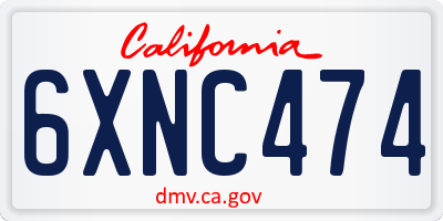 CA license plate 6XNC474