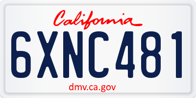 CA license plate 6XNC481