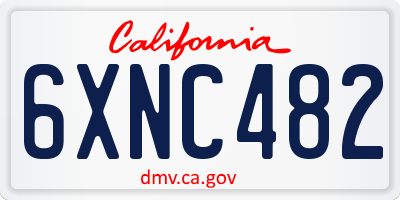 CA license plate 6XNC482