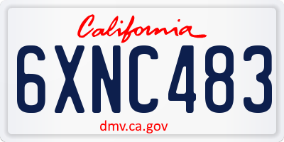 CA license plate 6XNC483