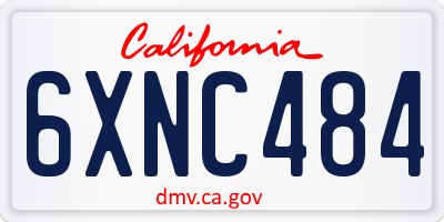 CA license plate 6XNC484