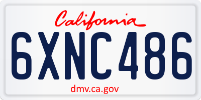 CA license plate 6XNC486