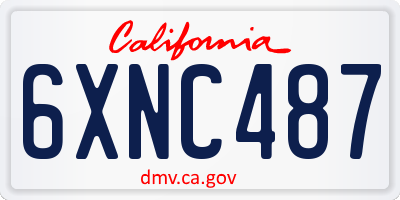 CA license plate 6XNC487