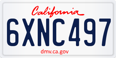 CA license plate 6XNC497