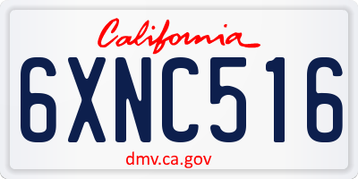 CA license plate 6XNC516