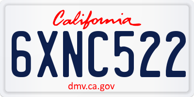 CA license plate 6XNC522