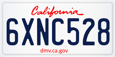 CA license plate 6XNC528