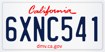 CA license plate 6XNC541