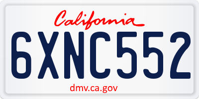 CA license plate 6XNC552