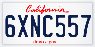 CA license plate 6XNC557