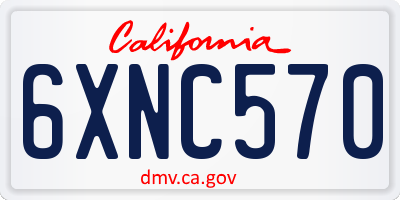 CA license plate 6XNC570