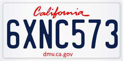 CA license plate 6XNC573