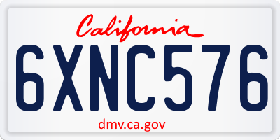 CA license plate 6XNC576