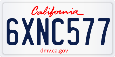 CA license plate 6XNC577