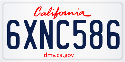 CA license plate 6XNC586