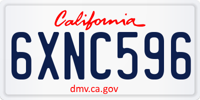 CA license plate 6XNC596