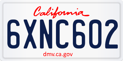 CA license plate 6XNC602