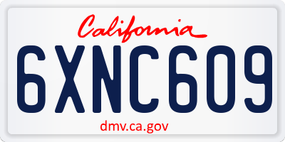 CA license plate 6XNC609