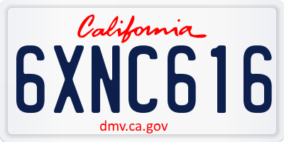 CA license plate 6XNC616