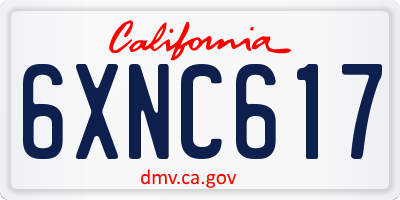 CA license plate 6XNC617
