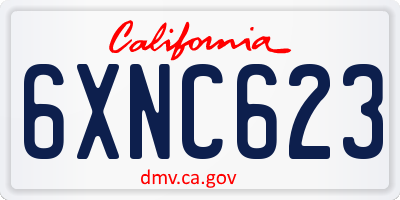 CA license plate 6XNC623