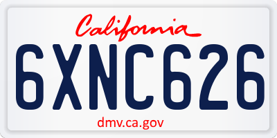 CA license plate 6XNC626