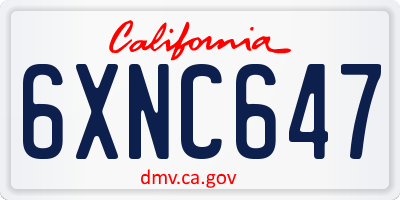 CA license plate 6XNC647