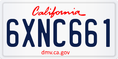 CA license plate 6XNC661