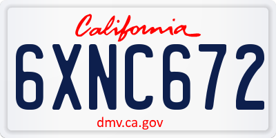 CA license plate 6XNC672