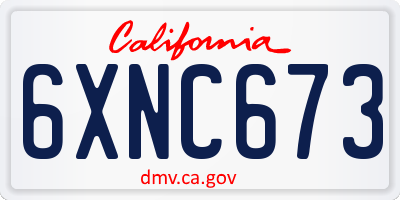 CA license plate 6XNC673