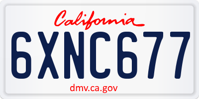 CA license plate 6XNC677