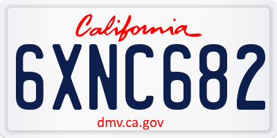 CA license plate 6XNC682