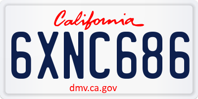 CA license plate 6XNC686