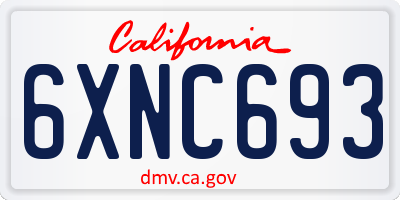 CA license plate 6XNC693