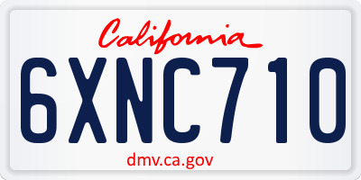 CA license plate 6XNC710