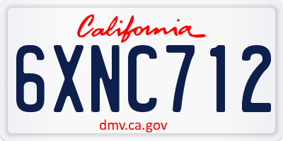 CA license plate 6XNC712