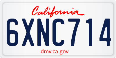 CA license plate 6XNC714