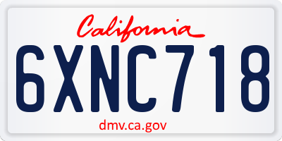CA license plate 6XNC718