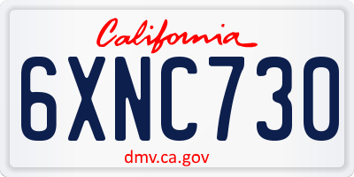 CA license plate 6XNC730