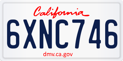 CA license plate 6XNC746