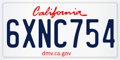 CA license plate 6XNC754