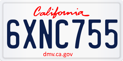 CA license plate 6XNC755