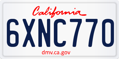 CA license plate 6XNC770