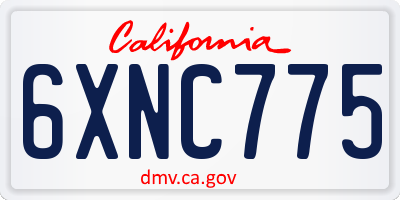CA license plate 6XNC775