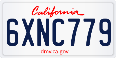 CA license plate 6XNC779