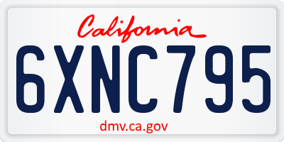 CA license plate 6XNC795