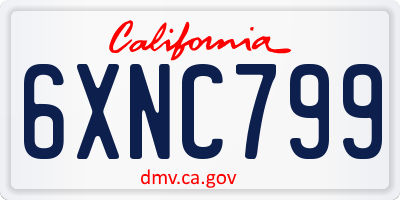 CA license plate 6XNC799